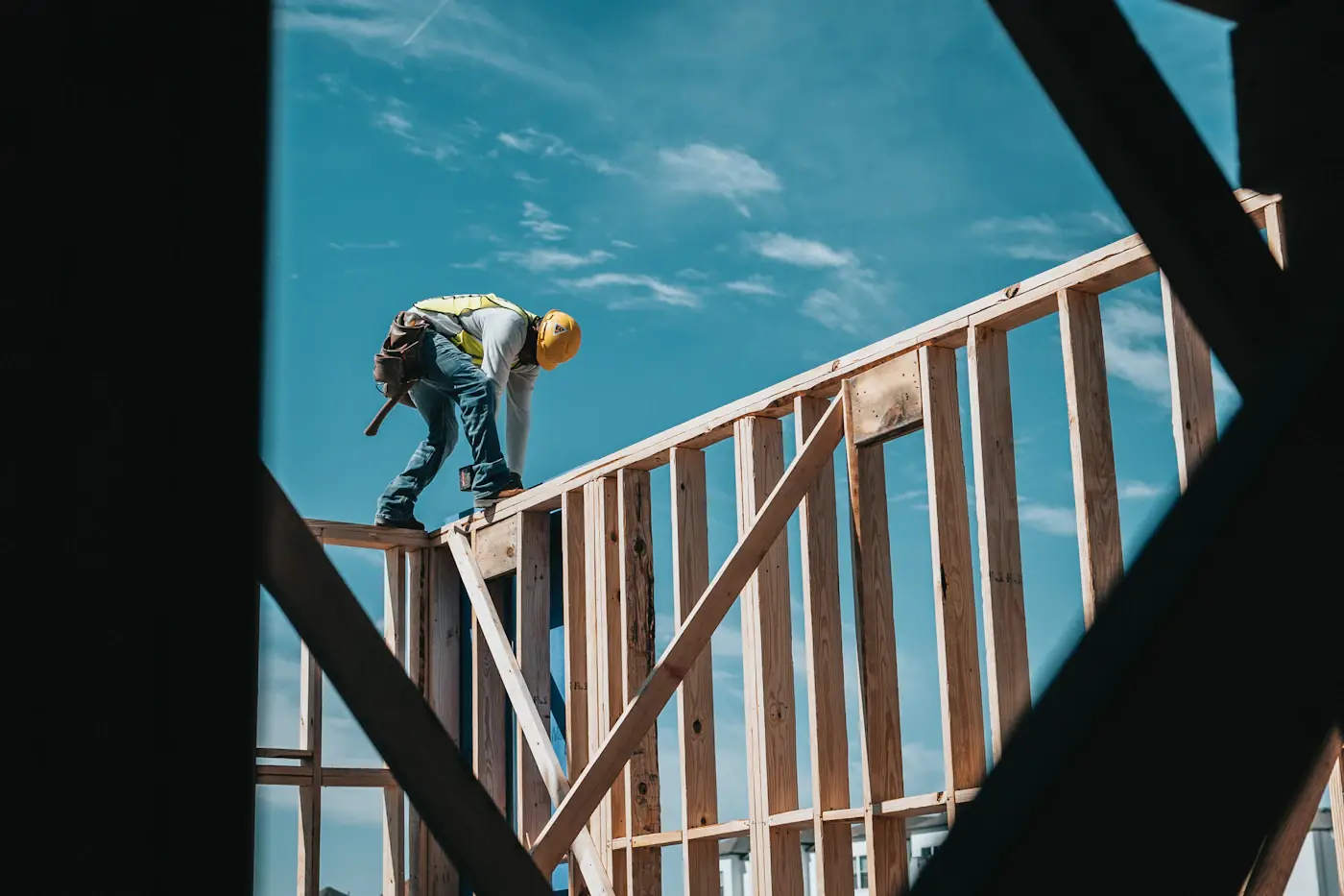 Construction worker at a property improvement job site