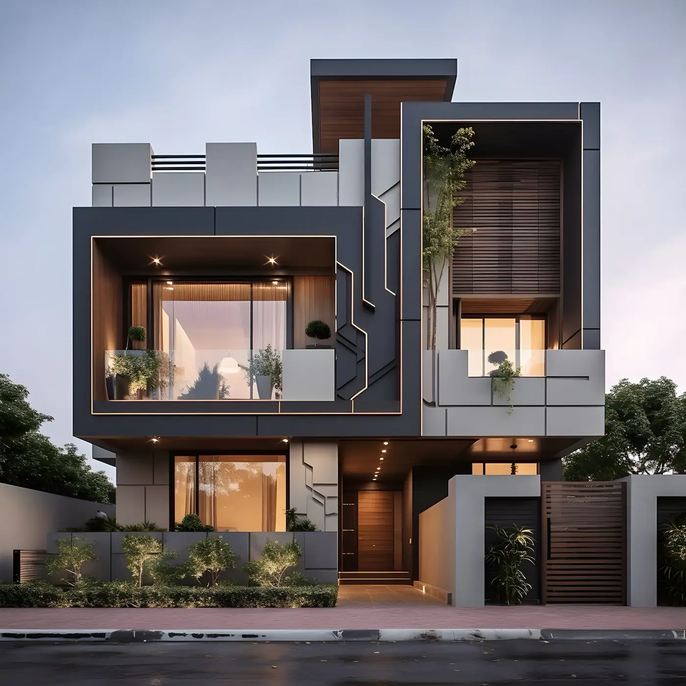 Two-story residential property exterior